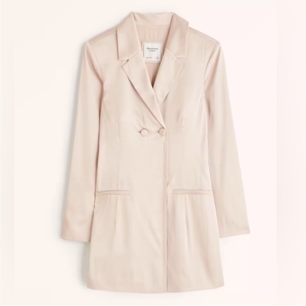 Abercrombie & Fitch Satin Champagne Blazer Dress Size Small